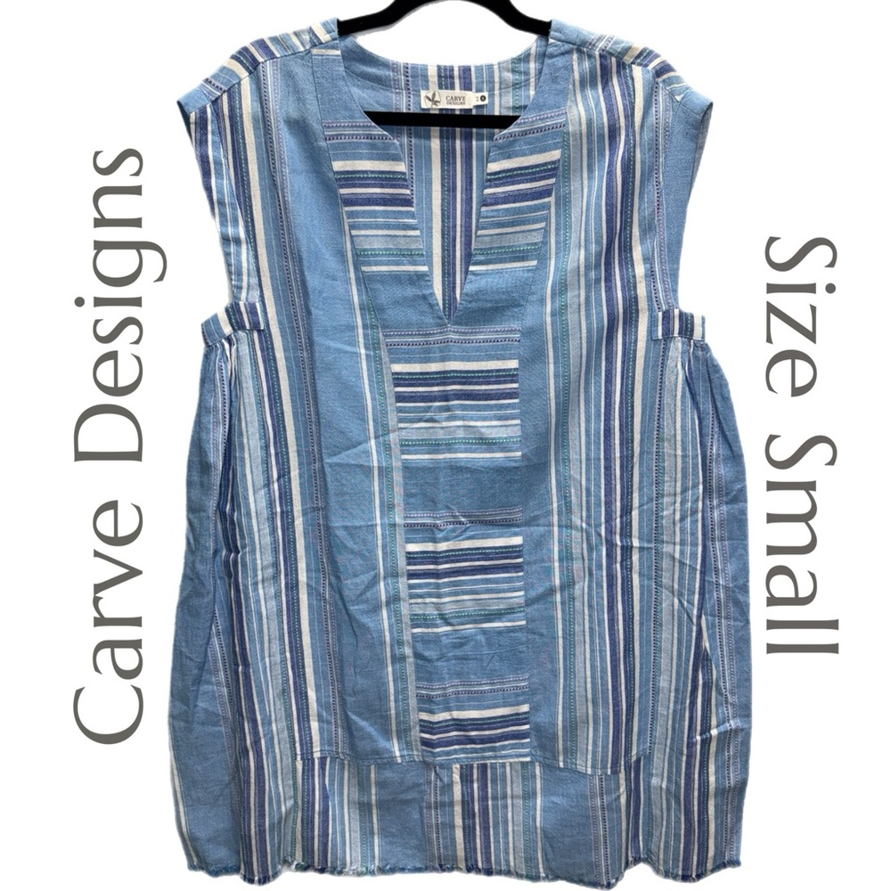 Carve Designs Blue Striped Tunic Top